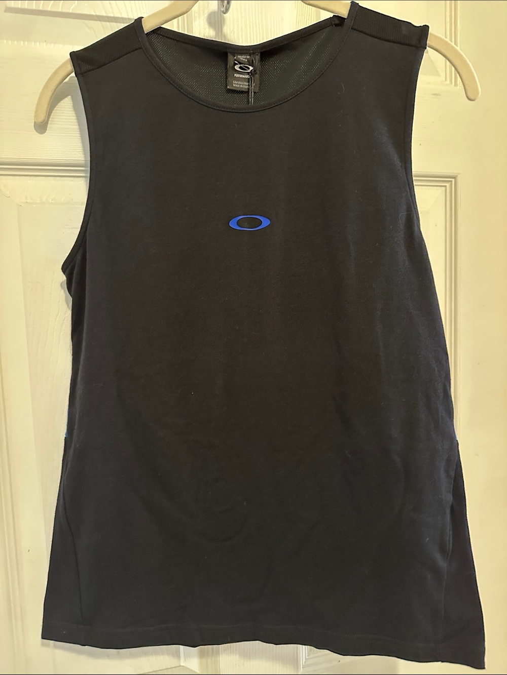 Oakley Black Sleeveless Performance Tank with Blue Logo